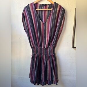 RAILS Lucca Dress Brava Stripe Linen Blend Mini Dress size Small